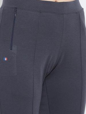 high rise solid track pant - 17638314 - Standard Image - 5
