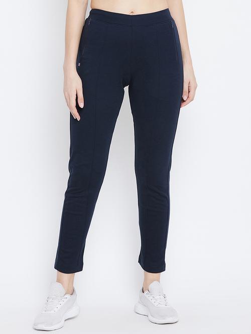 high rise solid track pant - 17638315 - Standard Image - 1