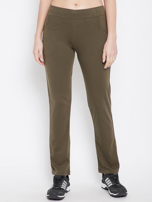 high rise solid track pant - 17638327 - Standard Image - 1