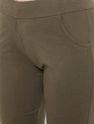 high rise solid track pant - 17638327 - Standard Image - 4