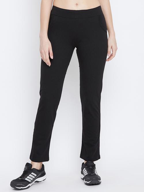 high rise solid track pant - 17638329 - Standard Image - 1