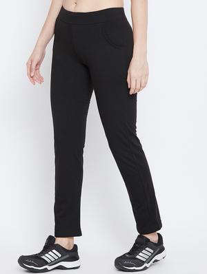 high rise solid track pant - 17638329 - Standard Image - 2