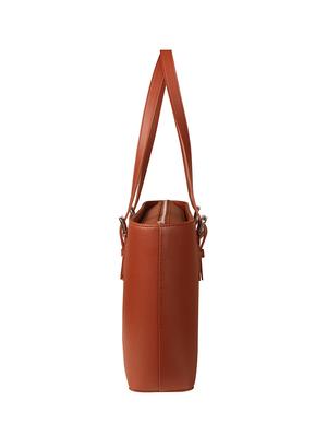 red colored leatherette (pu) regular tote - 17639878 - Standard Image - 4