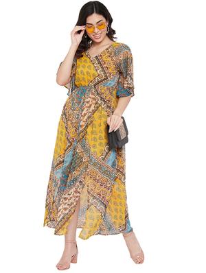 bell sleeved printed maxi dress - 17639967 - Standard Image - 5