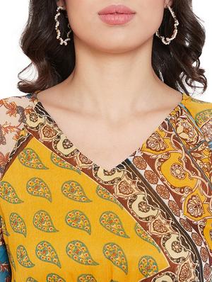 bell sleeved printed maxi dress - 17639967 - Standard Image - 6