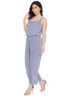 square neck printed full leg jumpsuit - 17639971 - Standard Image - 2