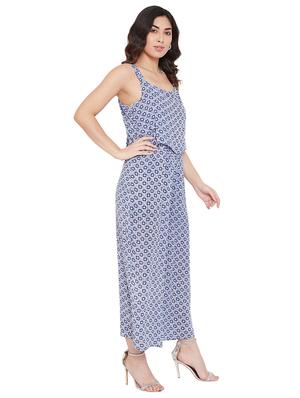 square neck printed full leg jumpsuit - 17639971 - Standard Image - 3