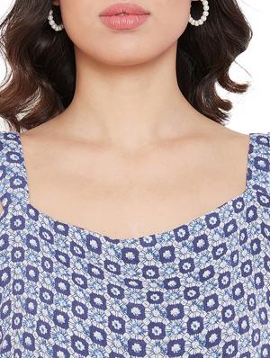 square neck printed full leg jumpsuit - 17639971 - Standard Image - 5