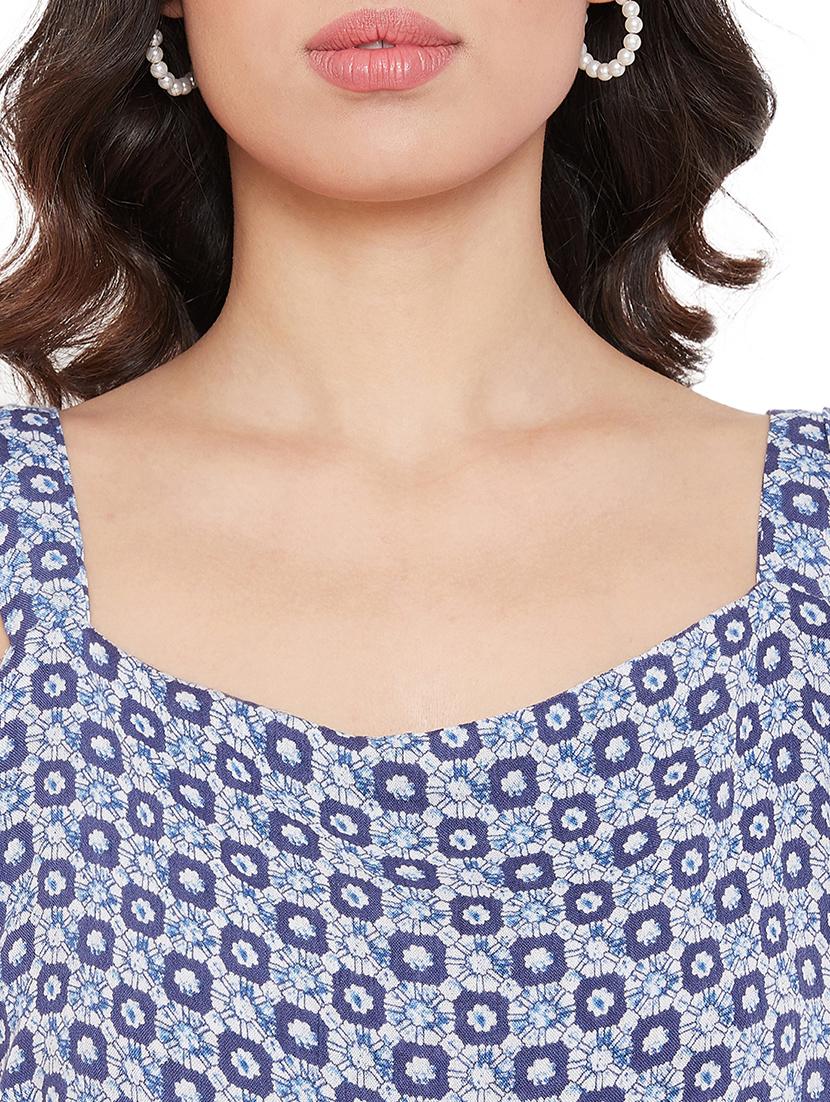 square neck printed full leg jumpsuit - 17639971 - Zoom Image - 6