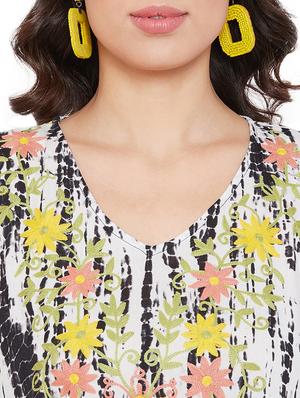 v-neck embroidered kaftan top - 17639973 - Standard Image - 5