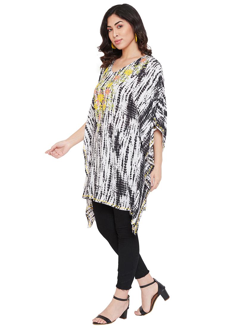 v-neck embroidered kaftan top - 17639973 - Zoom Image - 2