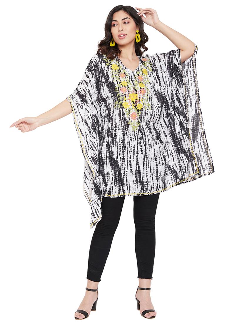 v-neck embroidered kaftan top - 17639973 - Zoom Image - 4