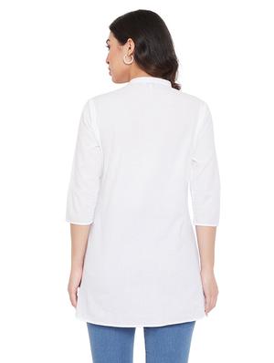 mandarin neck embroidered detail tunic - 17639983 - Standard Image - 3
