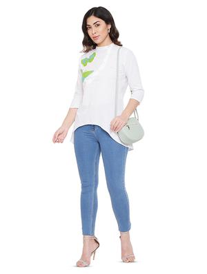 mandarin neck embroidered detail tunic - 17639983 - Standard Image - 4