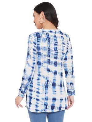 mandarin neck embroidered detail tunic - 17639986 - Standard Image - 2