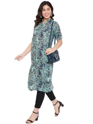 mandarin neck tropical tunic - 17639987 - Standard Image - 4