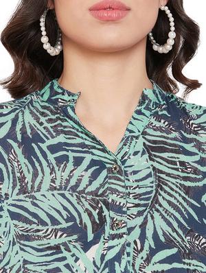 mandarin neck tropical tunic - 17639987 - Standard Image - 5