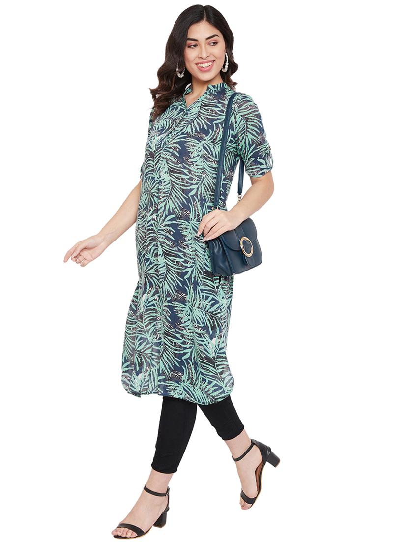 mandarin neck tropical tunic - 17639987 - Zoom Image - 4