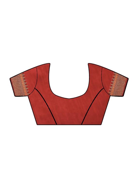 solid bordered bhagalpuri saree with blouse - 17639990 - Zoom Image - 5