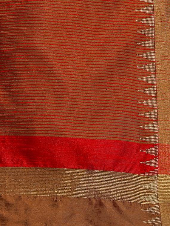 solid bordered bhagalpuri saree with blouse - 17639990 - Zoom Image - 6