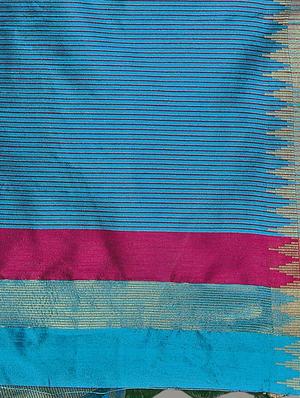 solid bordered bhagalpuri saree with blouse - 17639991 - Standard Image - 6
