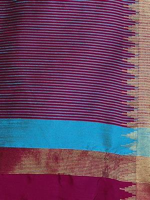 solid bordered bhagalpuri saree with blouse - 17639993 - Standard Image - 6