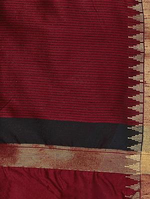 solid bordered bhagalpuri saree with blouse - 17639995 - Standard Image - 6