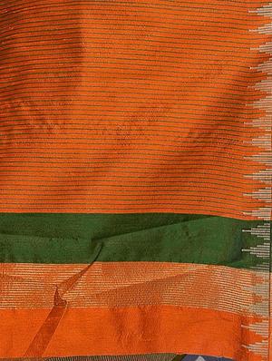 solid bordered bhagalpuri saree with blouse - 17639999 - Standard Image - 6