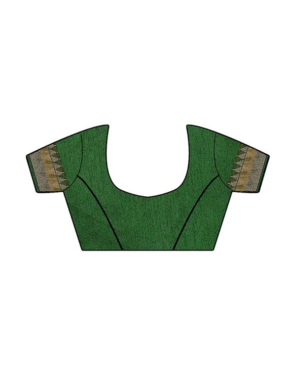 solid bordered bhagalpuri saree with blouse - 17639999 - Zoom Image - 5