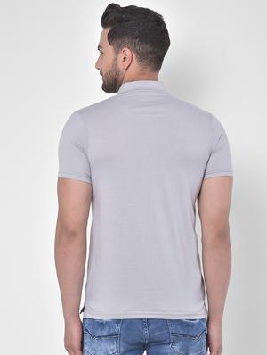 grey printed polo t-shirt - 17640162 - Standard Image - 3
