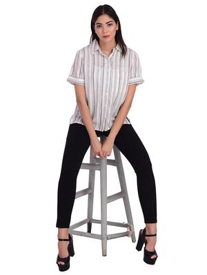 high low striped shirt - 17640172 - Standard Image - 4