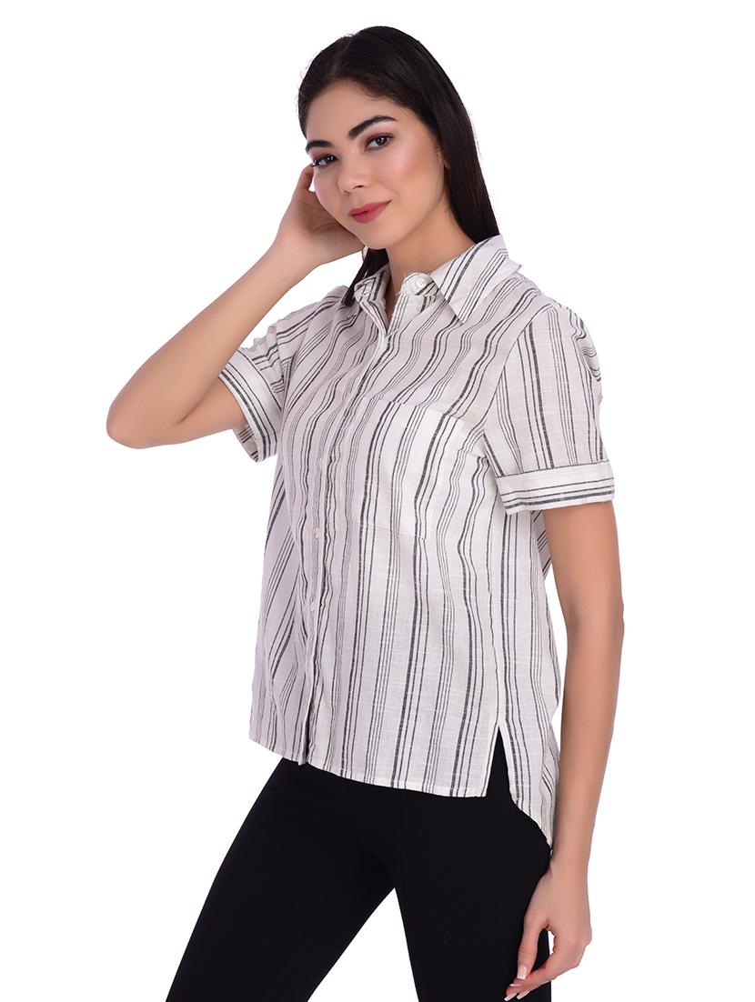 high low striped shirt - 17640172 - Zoom Image - 2