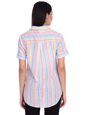 high low striped shirt - 17640173 - Standard Image - 3