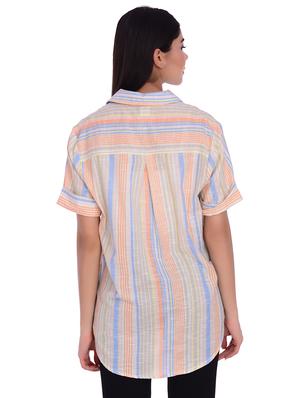 high low striped shirt - 17640174 - Standard Image - 3