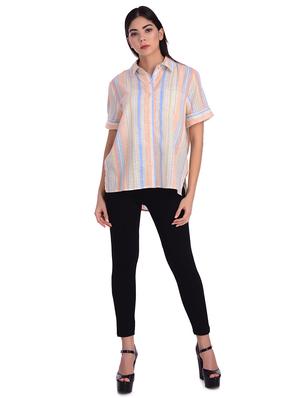 high low striped shirt - 17640174 - Standard Image - 4