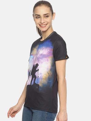 round neck graphic print tee - 17640201 - Standard Image - 2