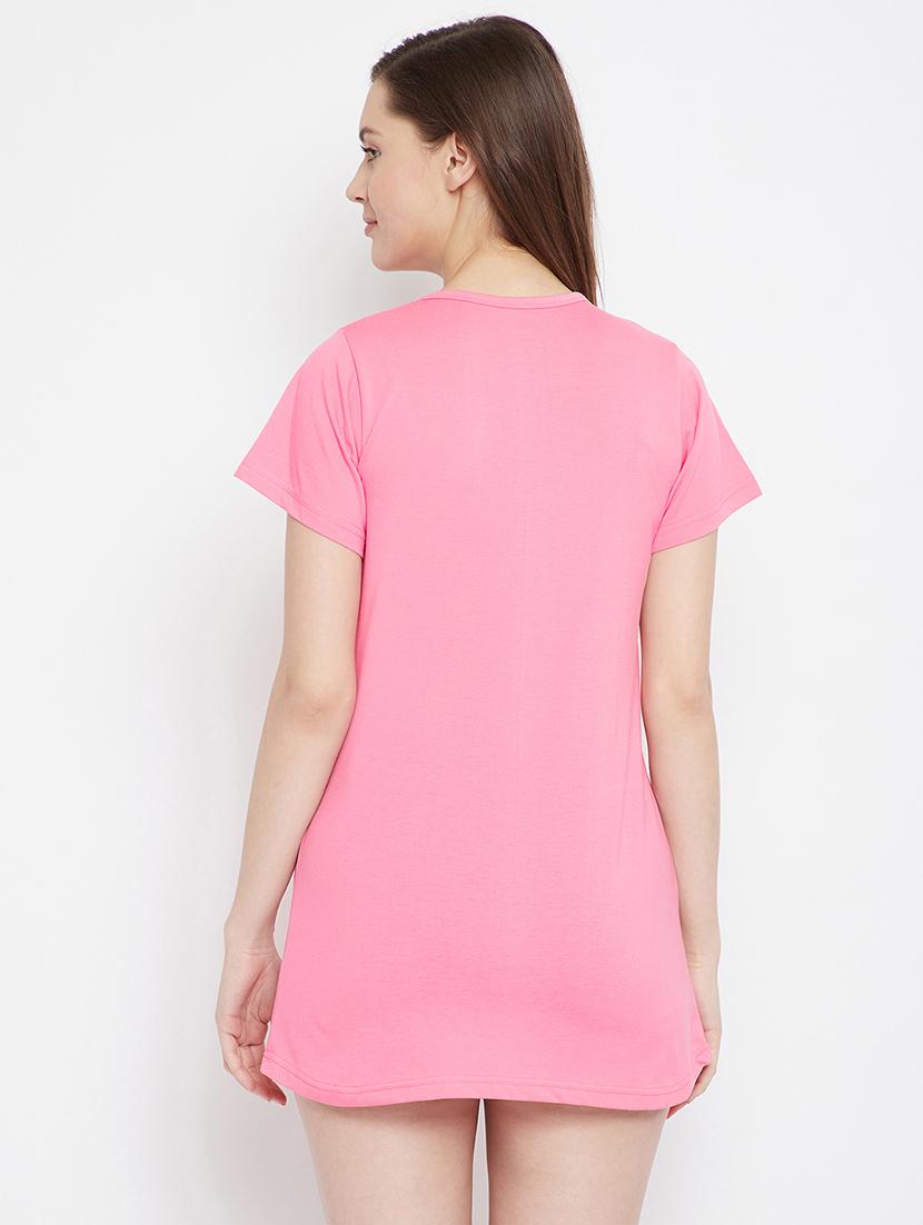 pink cotton blend regular tee - 17641176 - Zoom Image - 3