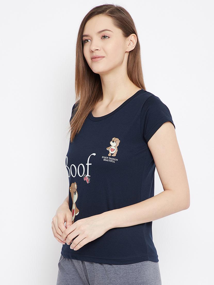 round neck printed tee - 17641193 - Zoom Image - 2