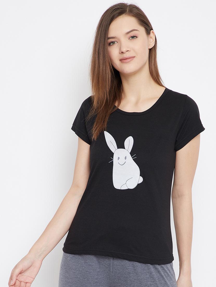 round neck printed tee - 17641194 - Zoom Image - 1