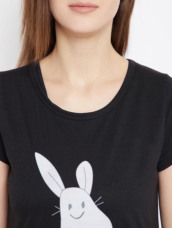 round neck printed tee - 17641194 - Zoom Image - 5