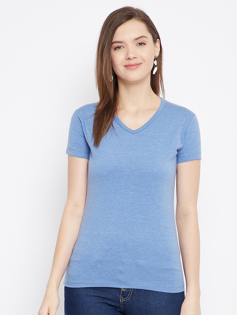 v-neck solid tee - 17641196 - Zoom Image - 1