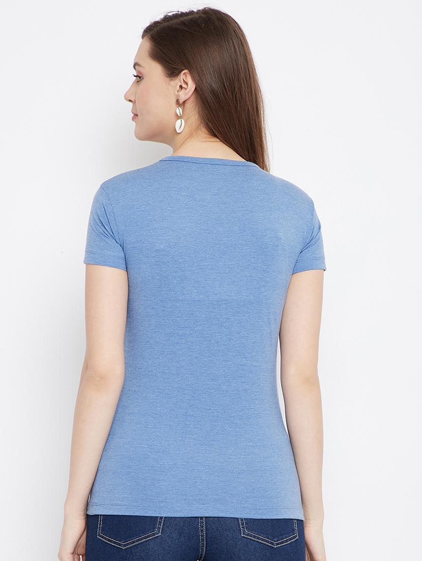 v-neck solid tee - 17641196 - Zoom Image - 3