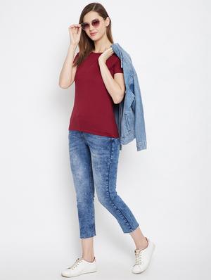 round neck solid tee - 17641200 - Standard Image - 4