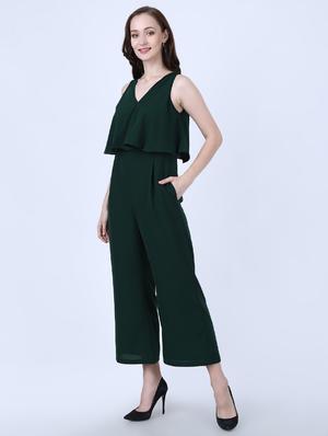 ruffle detail 3/4th jumpsuit - 17641253 - Standard Image - 2