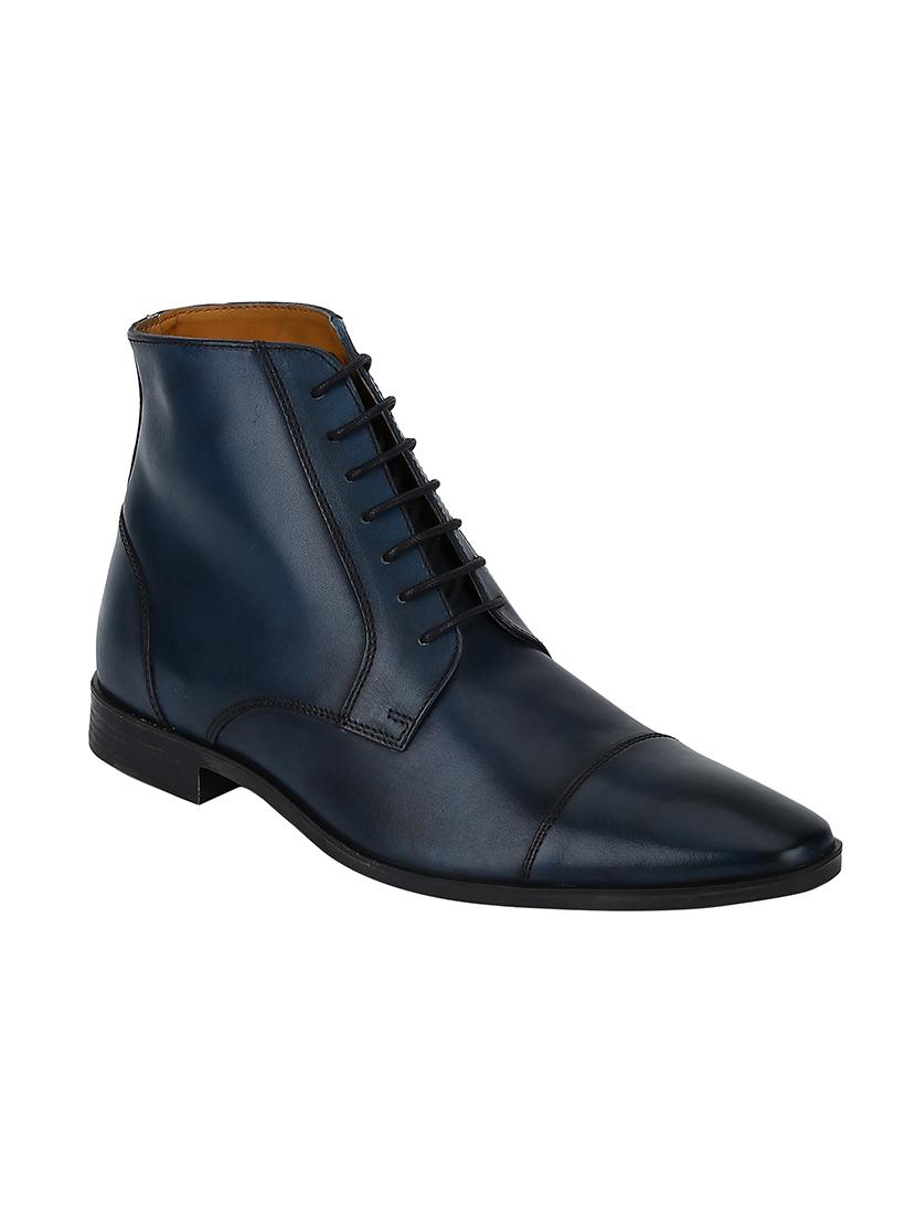 blue leather lace up boots - 17641645 - Zoom Image - 1