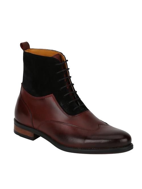 brown leather lace up boots - 17641678 - Standard Image - 1
