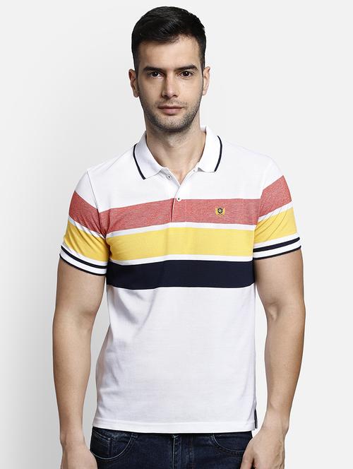 white striped polo t-shirt - 17641693 - Standard Image - 1