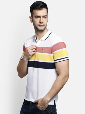 white striped polo t-shirt - 17641693 - Standard Image - 2