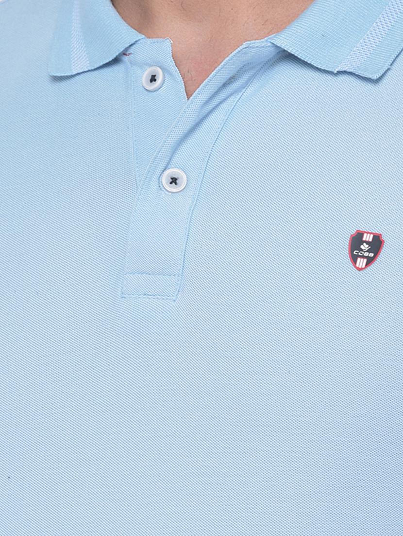 light blue solid polo t-shirt - 17641698 - Zoom Image - 5