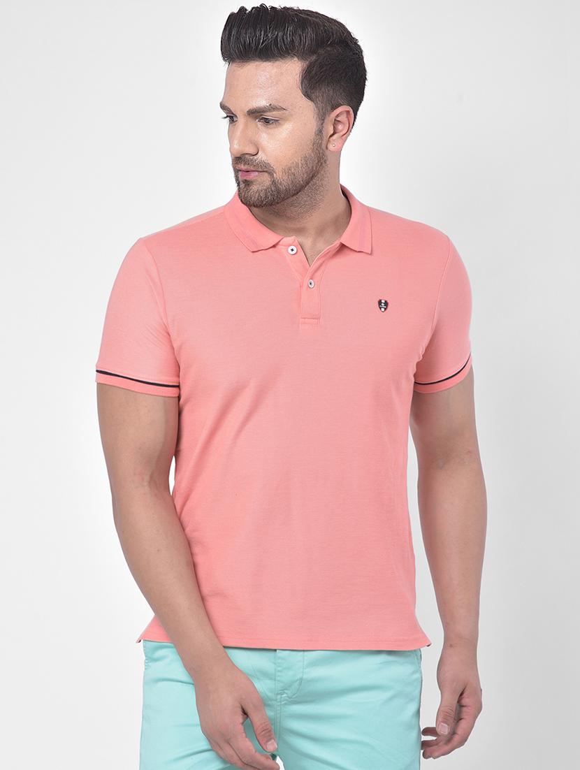pink solid polo t-shirt - 17641699 - Zoom Image - 1